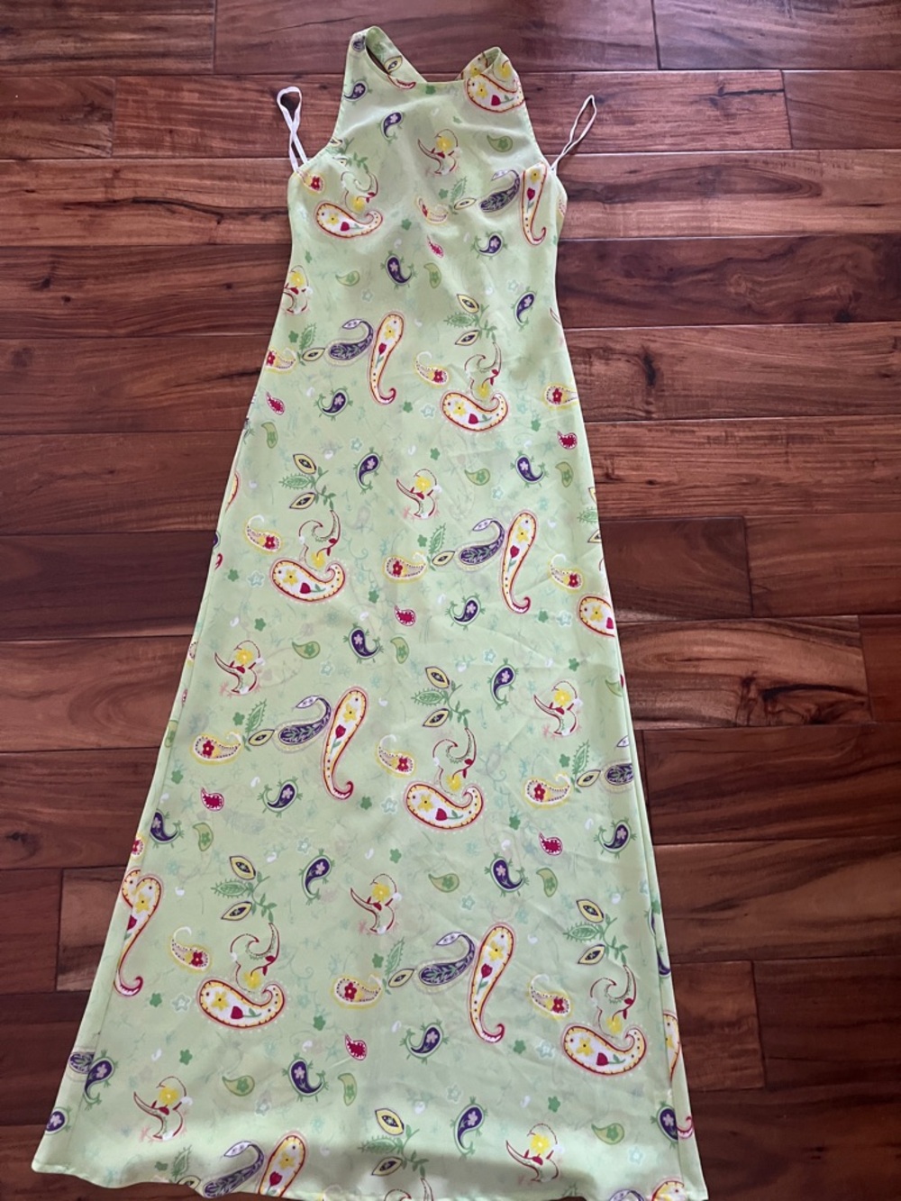 Vintage Jonathan Martin Womens Size 7 Green Paisley Long Summer Dress